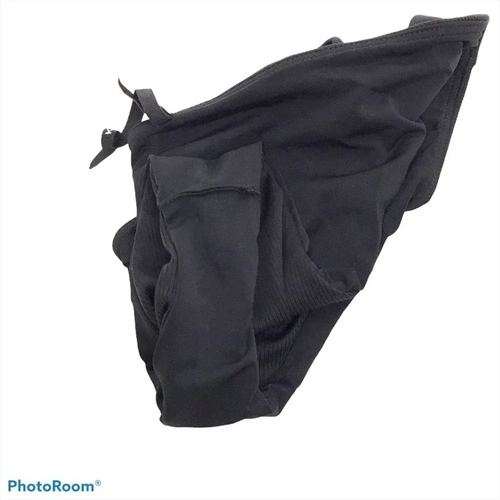 Koral solid black ribbed bikini bottoms cheeky - Picture 4 of 6